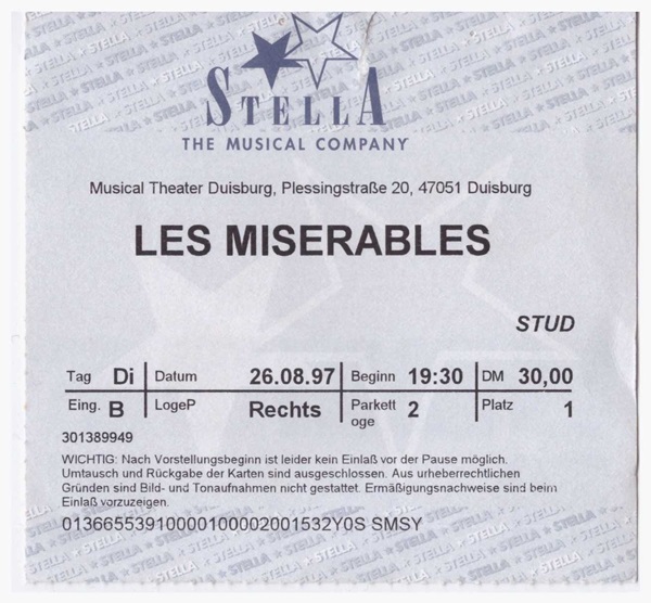 (1997-08-26) Les Miserables - Duisburg, Musical Theater Duisburg 600px